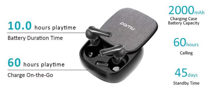 PaMu Slide TWS Headphone with Dual-mic Noise Reduction